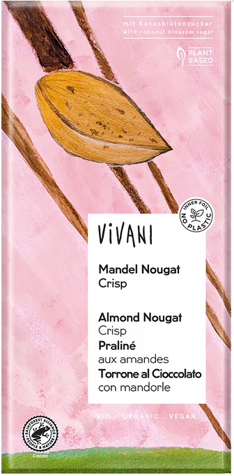 BIO hořký mandlový nugát 80 g Vivani 